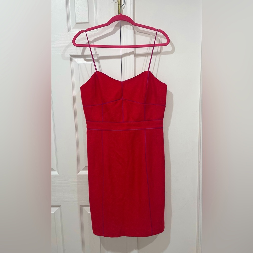 Banana Republic Vermillion Red Wool Blend Sheath Cocktail Dress Size 12 $130
